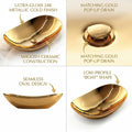 Modern washbasindesign ceramic table top basin in gold, oval above counter wash basin, top view
