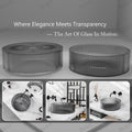 Tabletop glass wash basin, transparent glass wash basin, polished finish