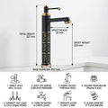 Gold basin tap in matte black and gold finish, tall body basin mixer for modern washroom basin setup