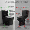 Modern bathroom interior with glossy black one piece closet, ceramic western toilet commode for stylish homes
