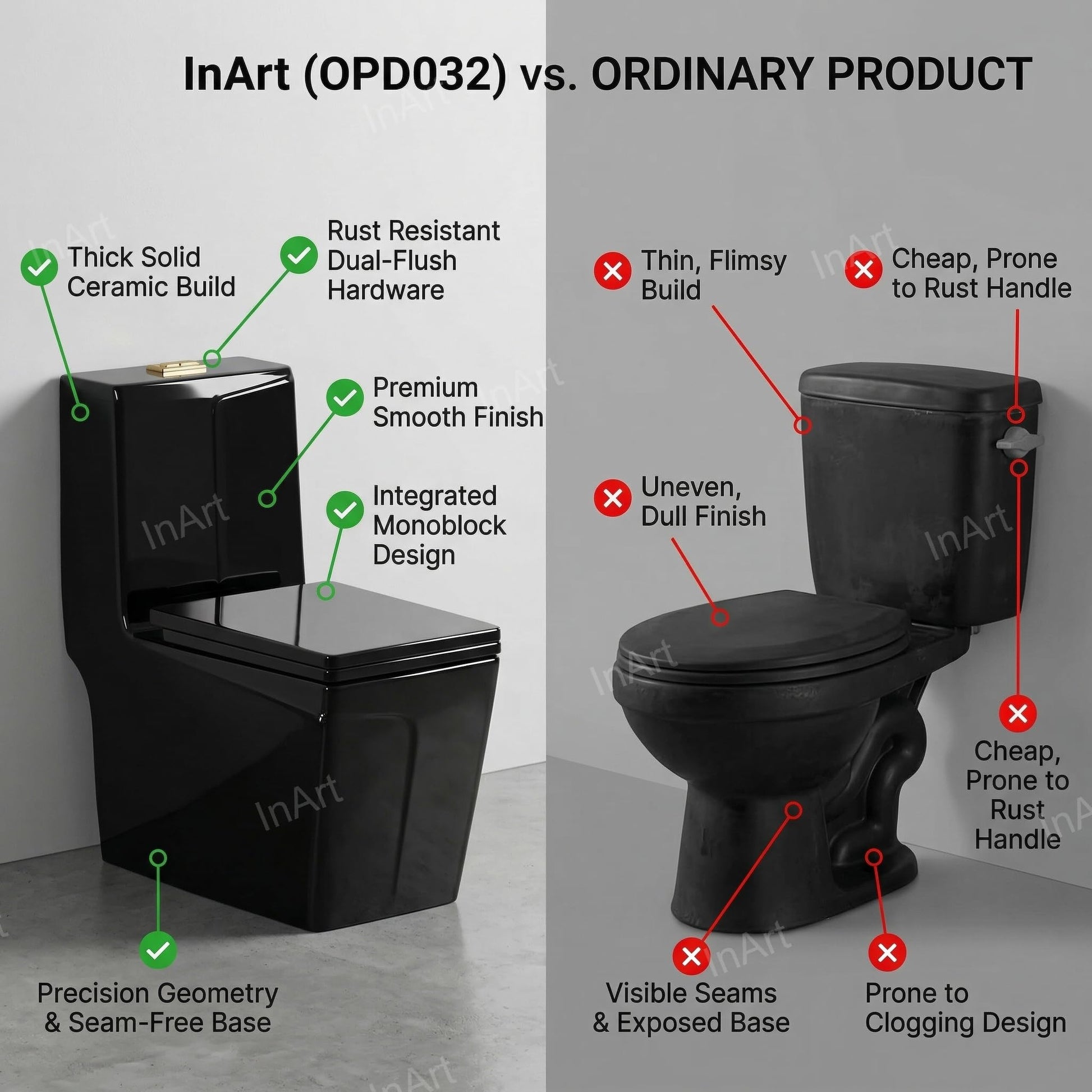 Modern bathroom interior with glossy black one piece closet, ceramic western toilet commode for stylish homes