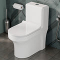 InArt wall mounted western toilet in glossy white ceramic, oval one piece water closet front view
