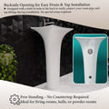 Free standing pedestal wash basin for bathroom and hall, modern rectangular ceramic sanitaryware in white