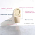 InArt wall mounted commode toilet for modern bathroom, matt beige ceramic EWC with soft close seat cover