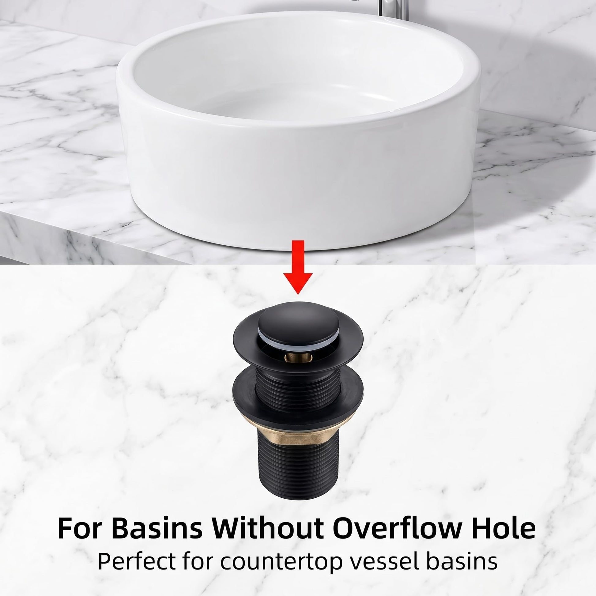 Full-thread waste coupling for wash basin showing connection area for plumbing