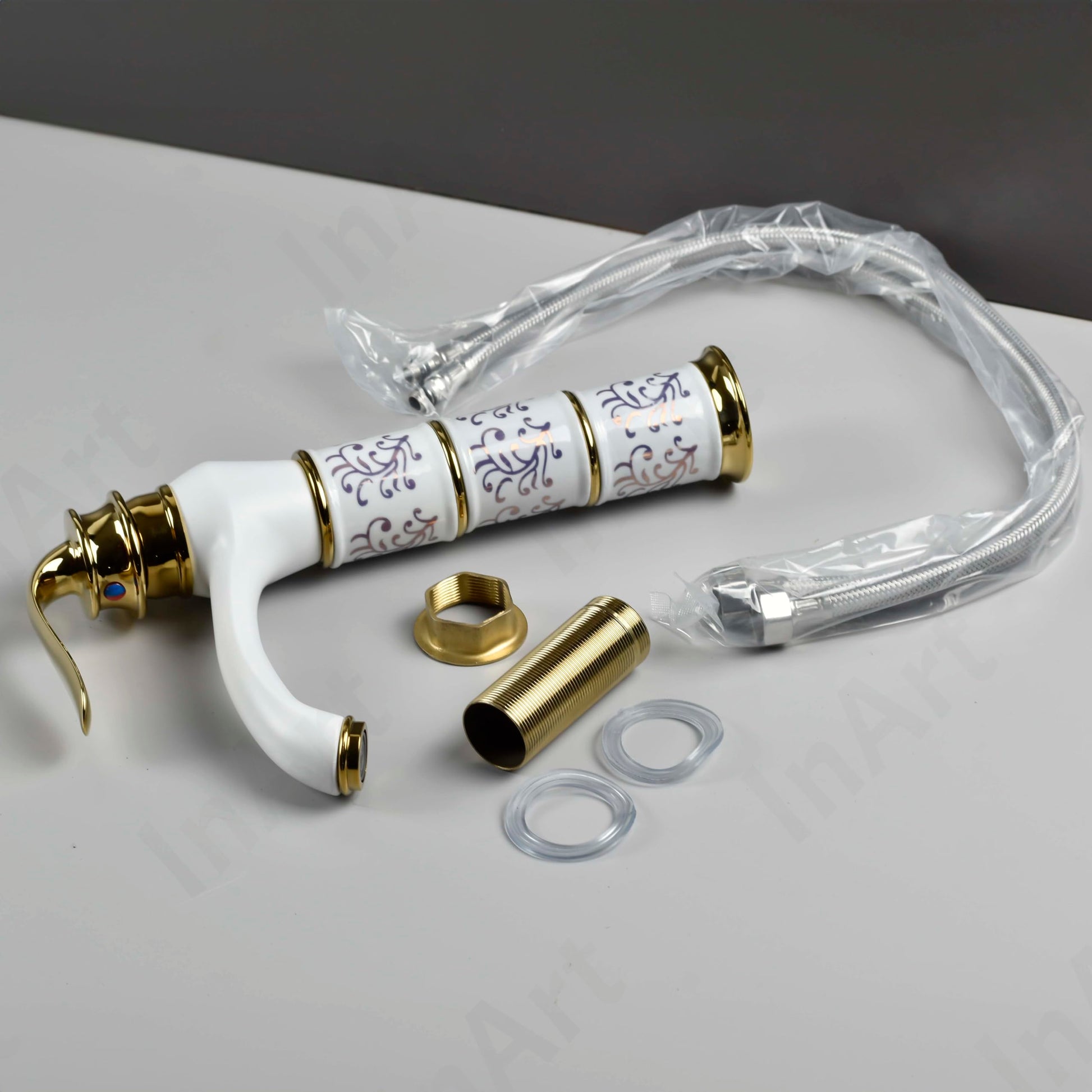 Washbasin tap design with price look, high arc waterfall spout single lever wash basin mixer, side angle
