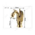 Waterfall wash basin tap gold with single lever hot and cold control, close-up of spout flow design