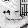 Modern glass wash basin for bathroom, PrismCut, black finish