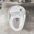 Elongated oval bowl rim and smooth glaze on premium ceramic one piece western toilet, easy-clean finish