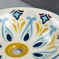 Table top ceramic wash basin 42 cm round, Mexican Blue, ideal for premium bathroom vanity with tap