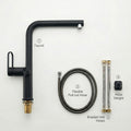 InArt pull out mixer tap installed on kitchen counter, matte black sink tap pull out for Indian kitchens