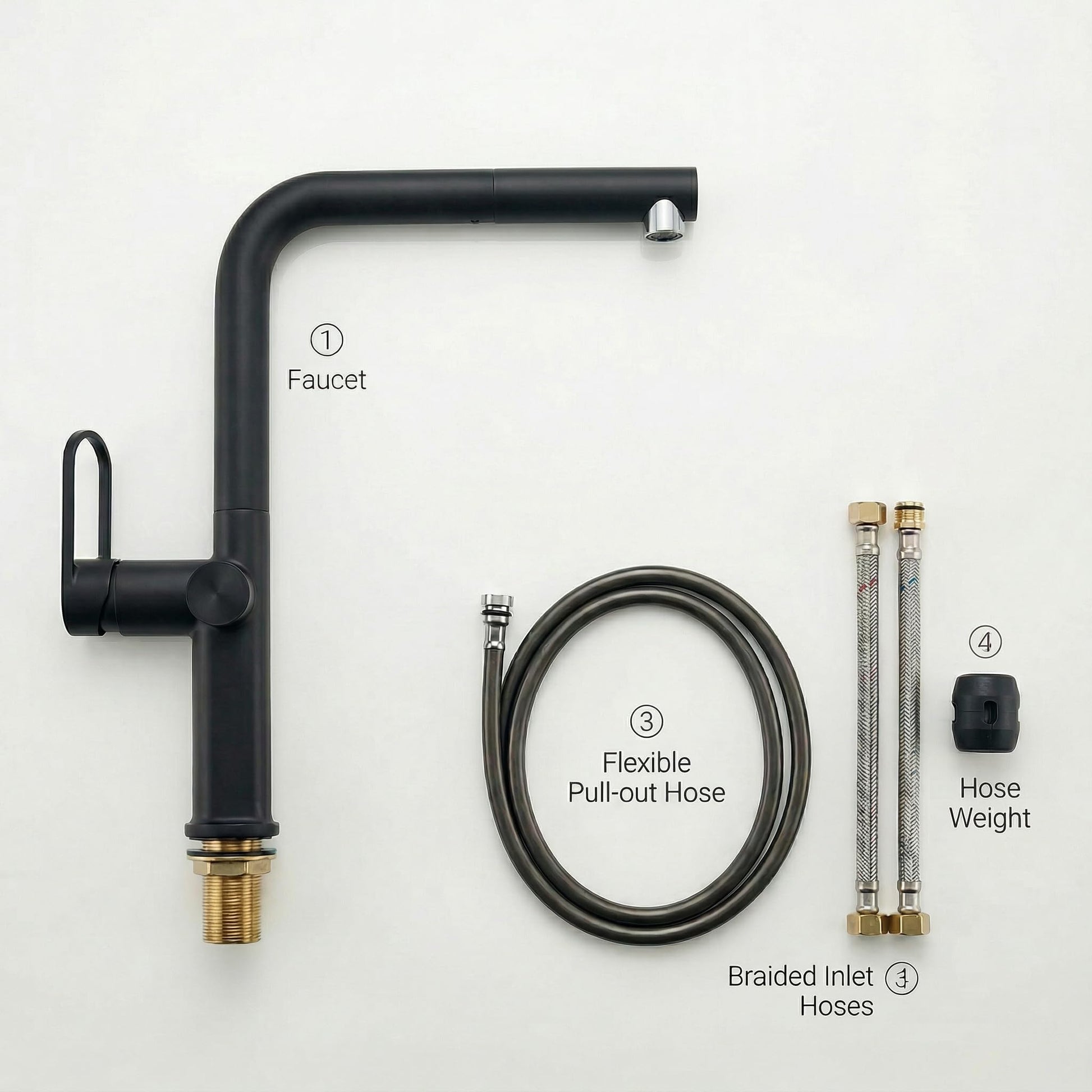 InArt pull out mixer tap installed on kitchen counter, matte black sink tap pull out for Indian kitchens