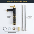 Detail of tall body basin mixer aerator and spout, brass single lever wash basin mixer in gold black matte