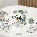 Round countertop sink with smooth rim and deep bowl, premium ceramic table top wash basin