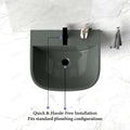 Wall mounted bathroom sink basin in grey glossy ceramic, compact 20 x 18 size for small washroom