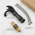 Deck mount matte black basin pillar tap for wash basin, designer swan neck mixer tap for Indian bathrooms