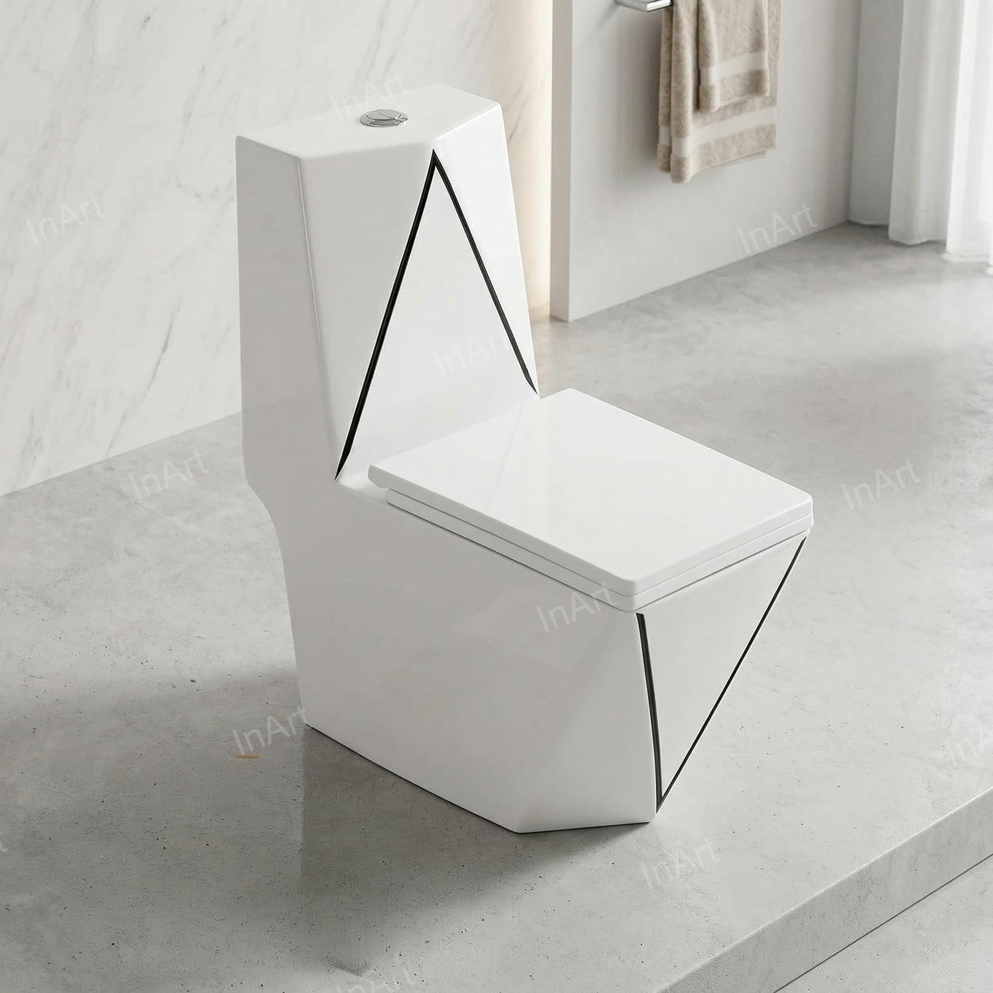 S trap western commode 12 inch floor mounted one piece toilet, compact modern sanitaryware for bathroom