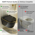 Wall mounted commode with flush tank compatible design, rimless ceramic WC for space saving bathrooms