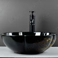 InArt ceramic designer table top wash basin, glossy white oval basin shown at side angle for modern bathroom