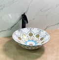 InArt ceramic wash basin table top, smooth rim and deep bowl detail in blue yellow glossy finish