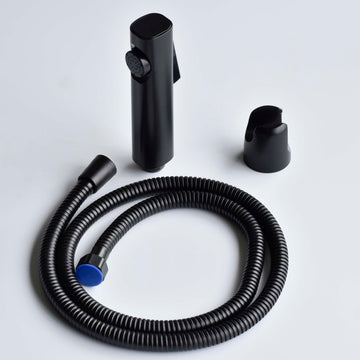 InArt ABS health faucet price matte black jet spray set with 1.2m hose, wall mounted for western toilet