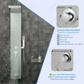InArt shower panel tower system for bathroom, 5 in 1 set with handheld shower and tub spout, brushed nickel