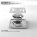 InArt square bathroom drainer with collar fitment, 5x5 inch 304 stainless steel floor drain jali