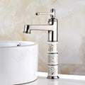 Bathroom sink mixer taps in antique silver, waterfall basin tap for stylish wash basin with mixer in bathroom