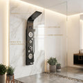 InArt 304 grade stainless steel shower panel close-up of body massage spray jets and hot & cold mixer control