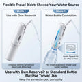 Portable toilet sprayer showing three spray modes control button