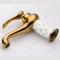 InArt basin mixer tap deck mount base plate in gold finish, sturdy zinc alloy body for Indian washroom basins