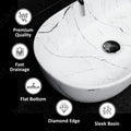 Countertop wash basin for bathroom or living room wash basin on table, white marble design