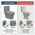 Rectangular grey ceramic floor mounted western toilet in bathroom interior, modern single piece closet design