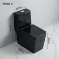 InArt one piece closet glossy black ceramic commode, 3/4 angle view for modern Indian bathroom