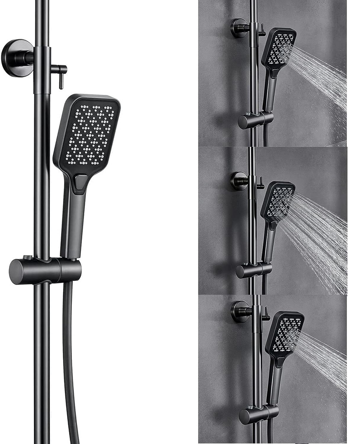 InArt Shower Panel & Mixer Tap Set: Hot/Cold Water, Digital Bath Shower Combo, Bathroom Diverter, Wall Mixer with Rainfall - InArt-Studio