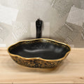 InArt counter top wash basin black, ceramic wash basin counter top design with smooth matte finish detail