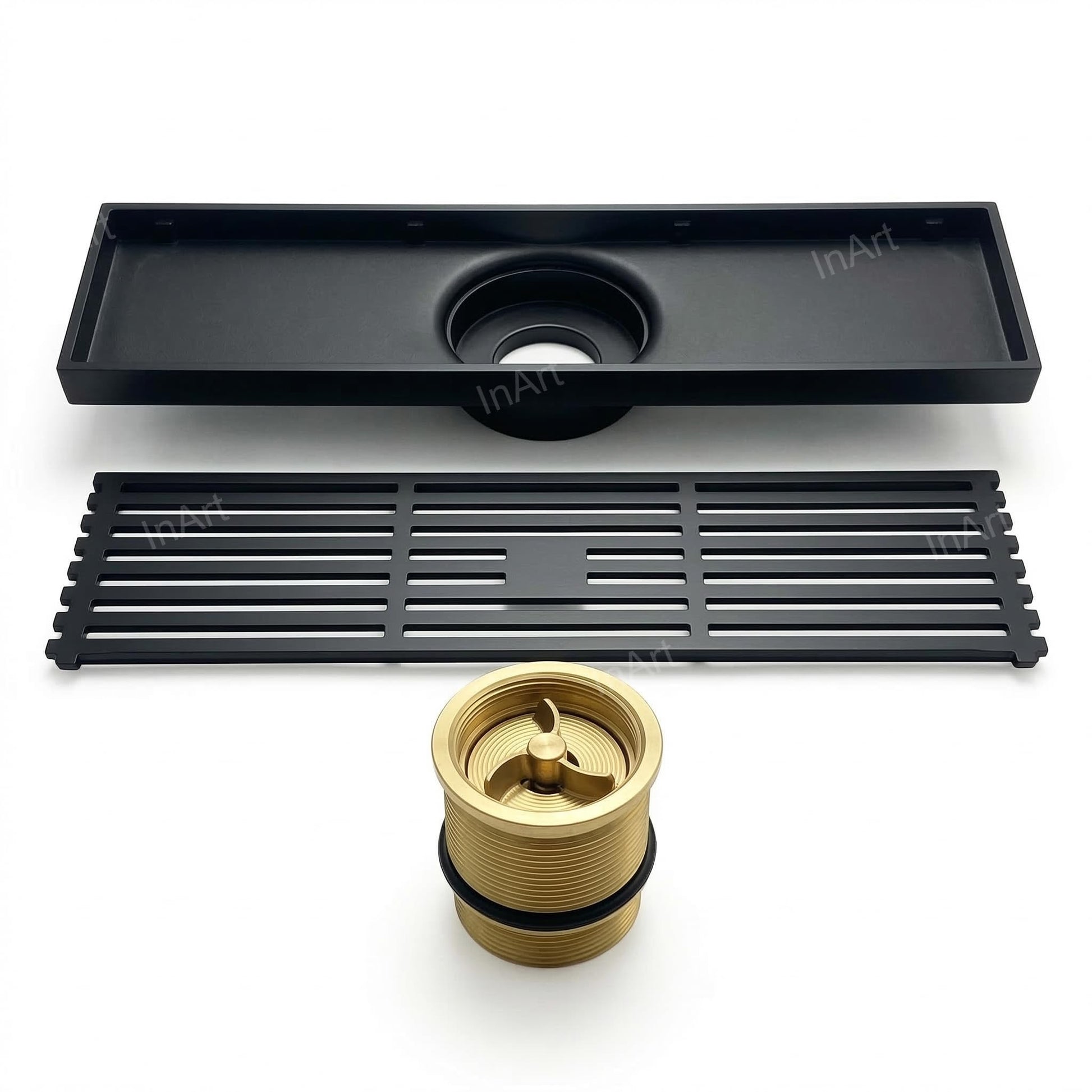 InArt antique brass square floor drain jali for bathroom and kitchen, heavy-duty brass with 5 year warranty