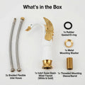 Tap design for basin in luxury white gold, brass swan neck wash basin tap for bathroom countertop setup