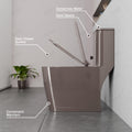 Brown square ceramic western toilet commode for modern washroom, floor mounted one piece design lifestyle view
