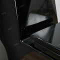 InArt ceramic floor mounted western toilet with vacuum syphonic flush, glossy black oval commode top view