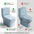 S trap water closet floor mounted one piece commode, light blue ceramic toilet for Indian bathroom setup