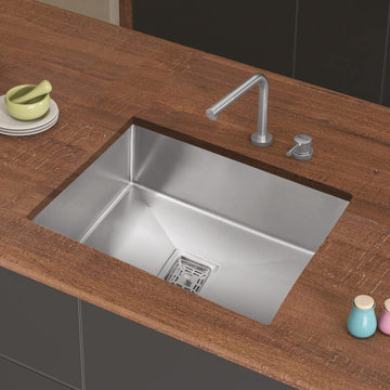 InArt undermount kitchensink in SS 304, rectangular single bowl handmade sink with satin matt finish