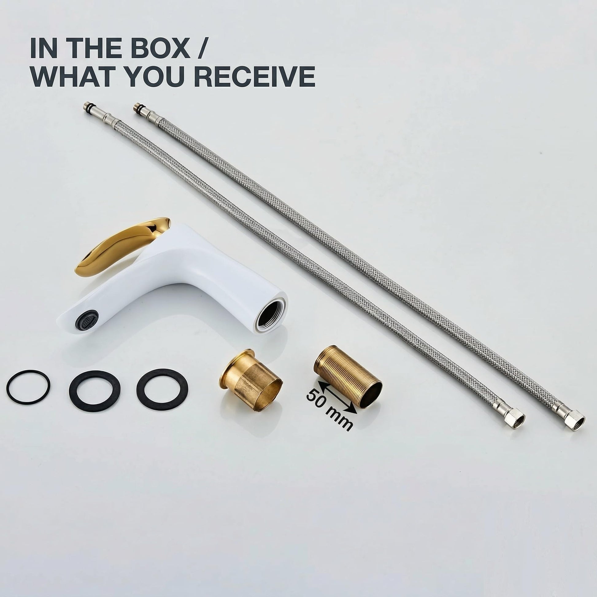 InArt basin and mixer tap top view showing handle movement and compact deck-mounted design
