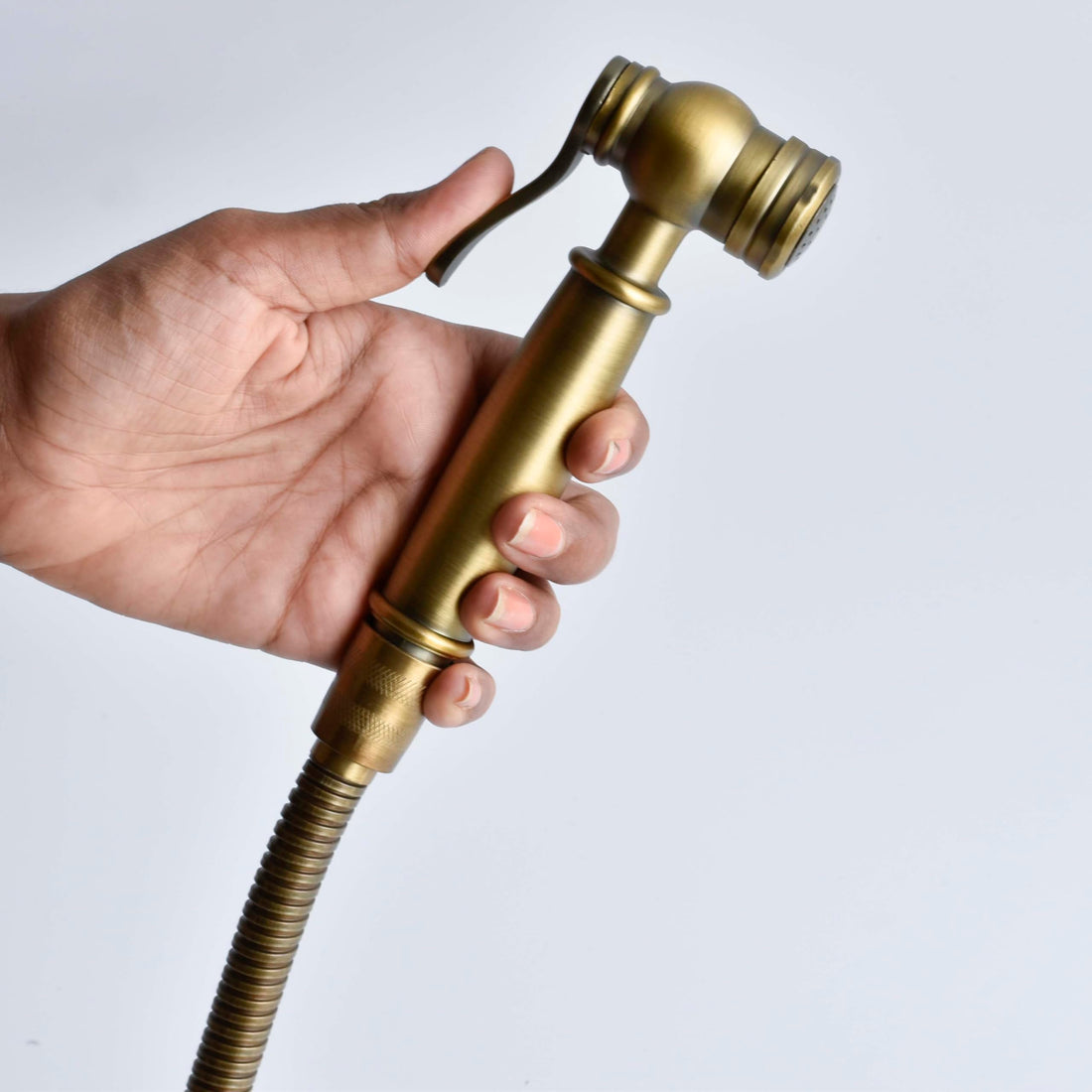 Jaquar health faucet alternative by InArt, zinc jet spray set in antique bronze with hose and holder