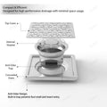 InArt floor drain jali with anti-cockroach trap, 304 grade stainless steel, close-up of inner trap design