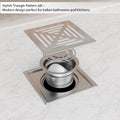Flat cut square floor trap 5x5 showing smooth edges and slot pattern, premium washroom drain cover
