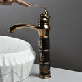 InArt single lever basin mixer tap in zinc alloy with waterfall spout, black rose gold finish, 12 inch