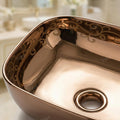 InArt table top wash basin with cabinet look for dining hall wash basin area design, rose gold ceramic basin