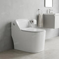 One piece ceramic toilet commode with rimless bowl and S trap outlet, premium sanitaryware for Indian washrooms