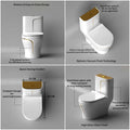 Bathroom western toilet price comparison look: modern floor mounted one piece western closet in glossy white gold